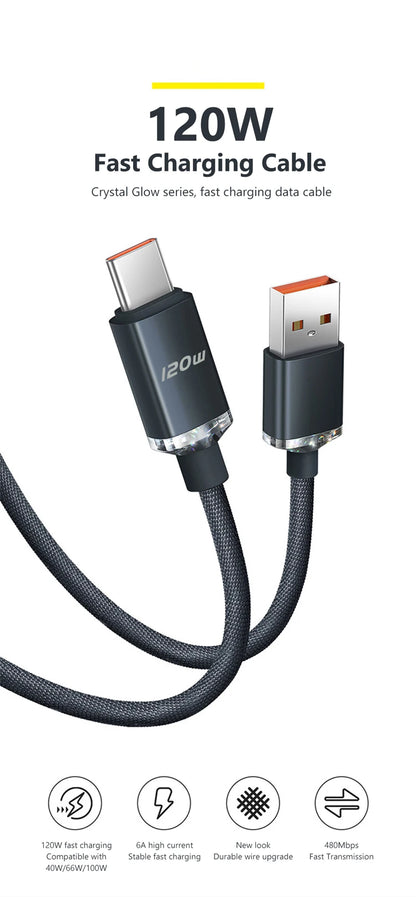 120W PD USB-C Fast Charging Cable