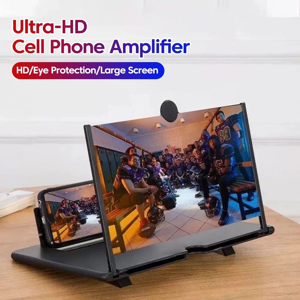 10/12” HD Phone Screen Magnifier – Portable Video Amplifier Stand
