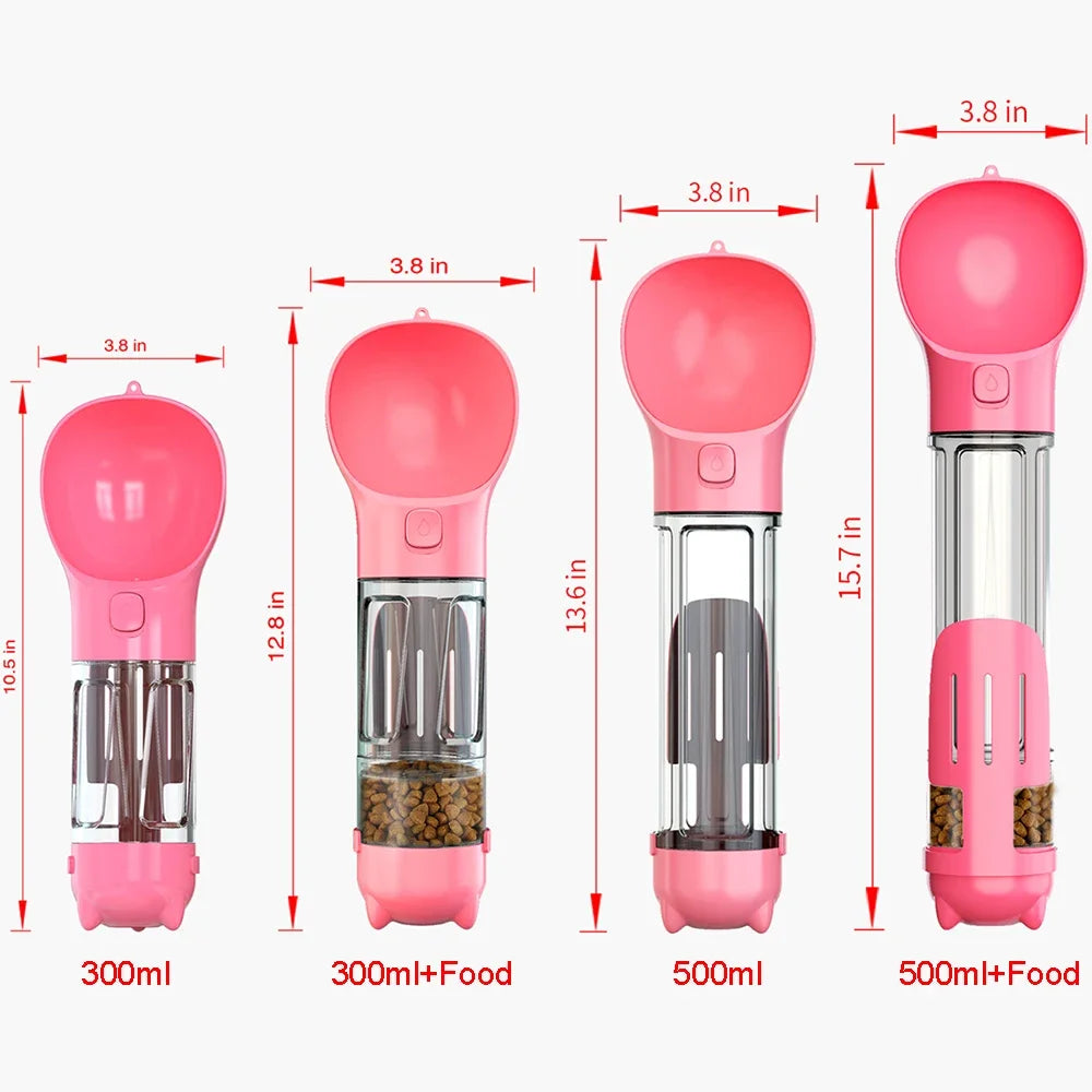 3-in-1 Pet Water Bottle – Leakproof Dog & Cat Travel Feeder