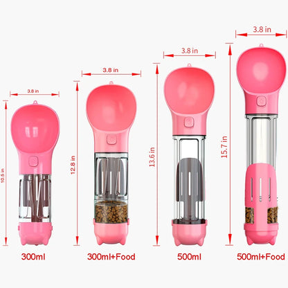3-in-1 Pet Water Bottle – Leakproof Dog & Cat Travel Feeder