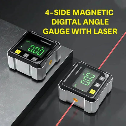 Digital Angle Gauge with Laser – Magnetic Inclinometer