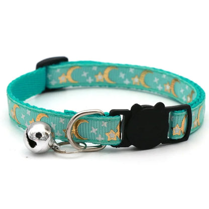 Adjustable Pet Collar with Bell – Cute Footprint Safety Necklace