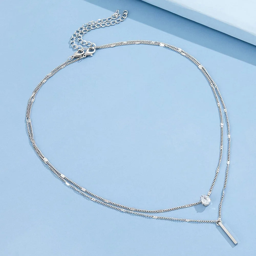 Fashion Zircon Multilayer Necklace for Women