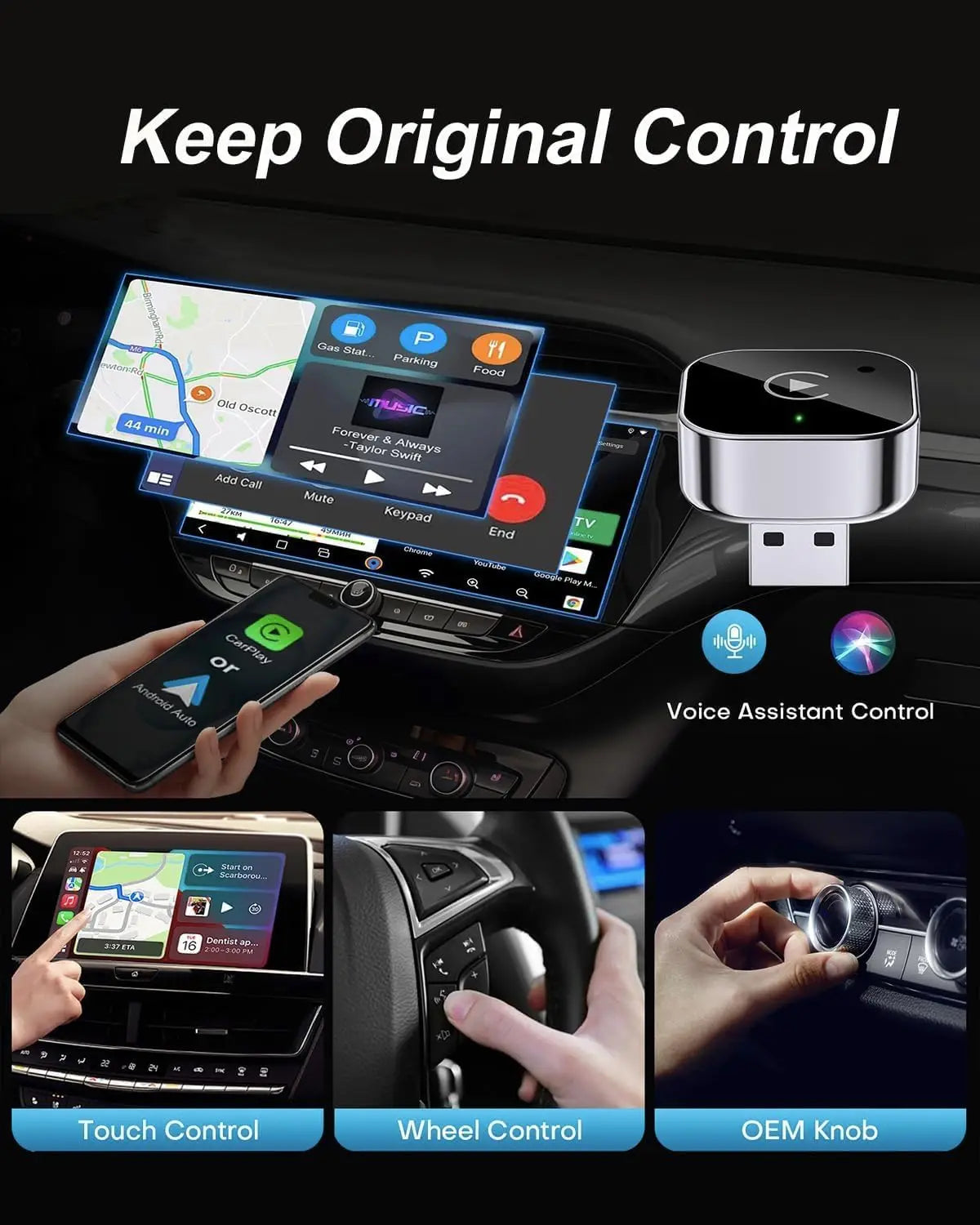 Wireless CarPlay & Android Auto Adapter – Plug & Play
