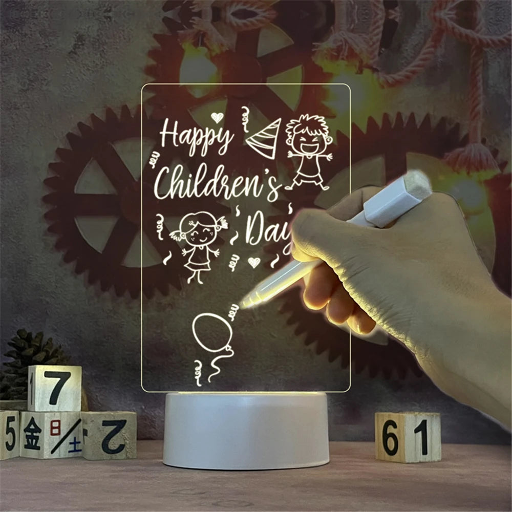 LED Acrylic Message Board Night Light – USB Powered