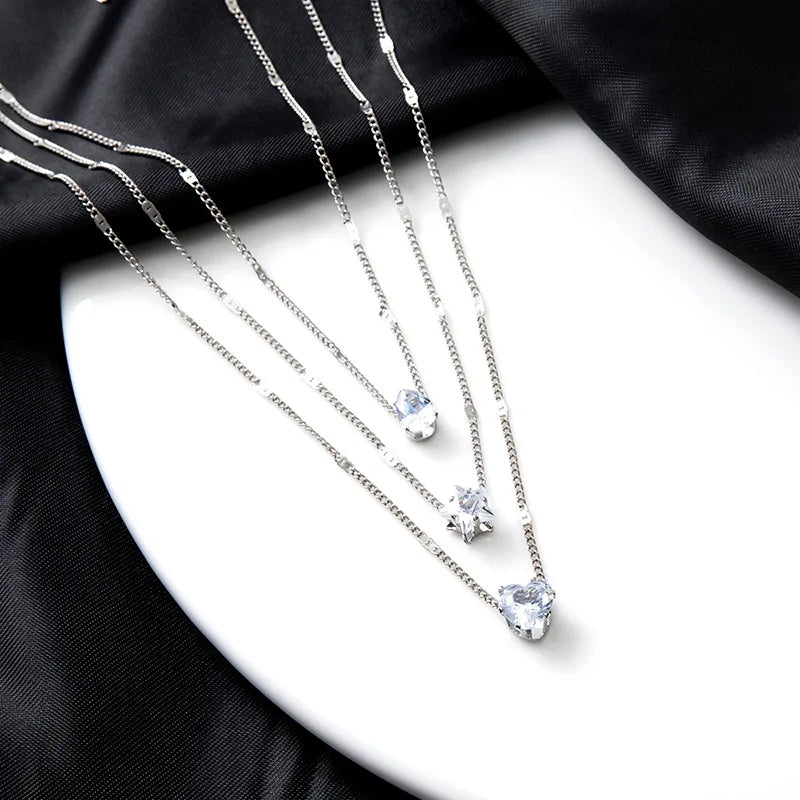 Fashion Zircon Multilayer Necklace for Women