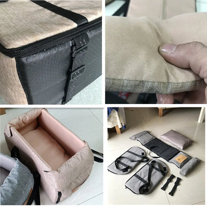 Portable Dog Car Seat Bed & Travel Carrier