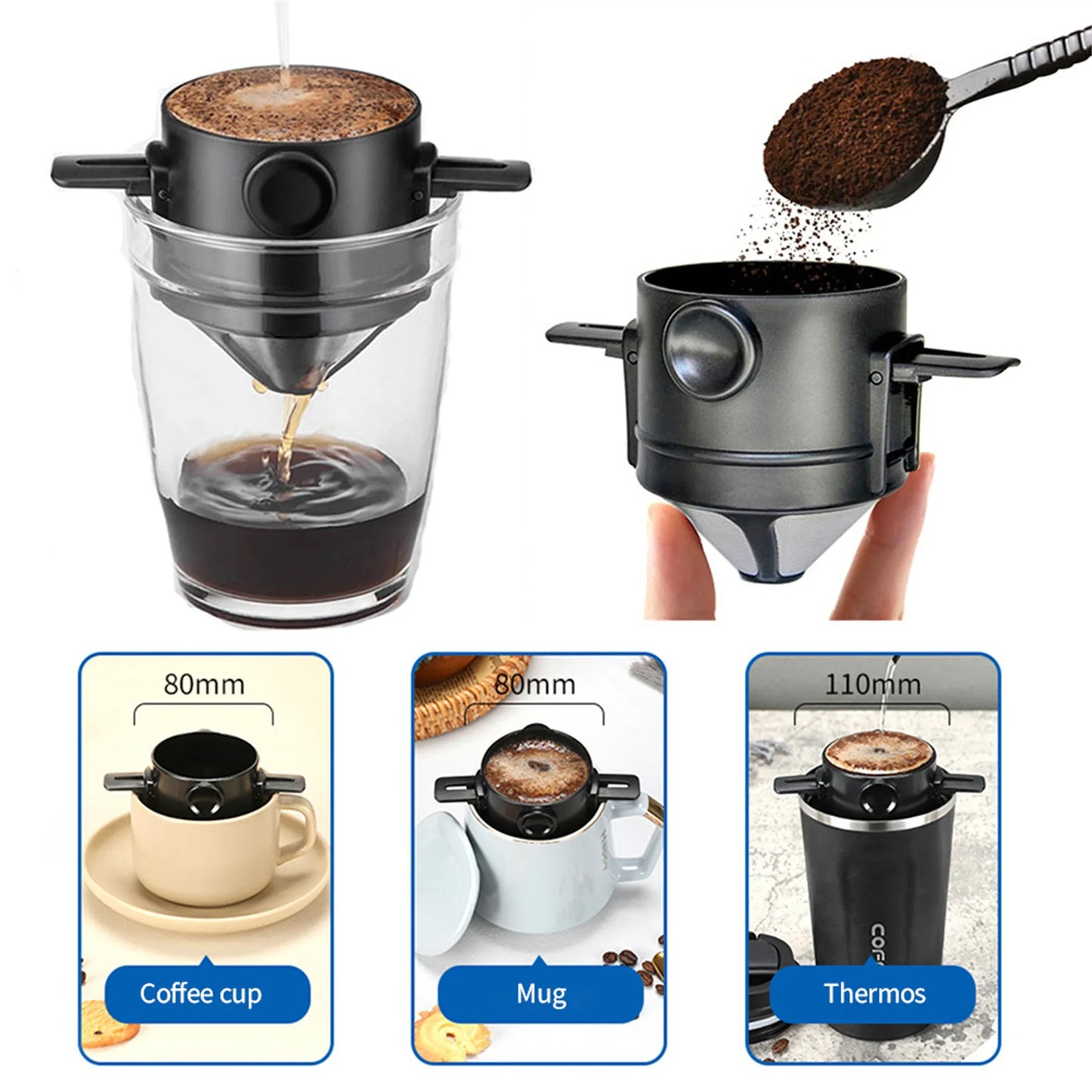 Travel-Friendly Pour-Over Coffee Maker Set