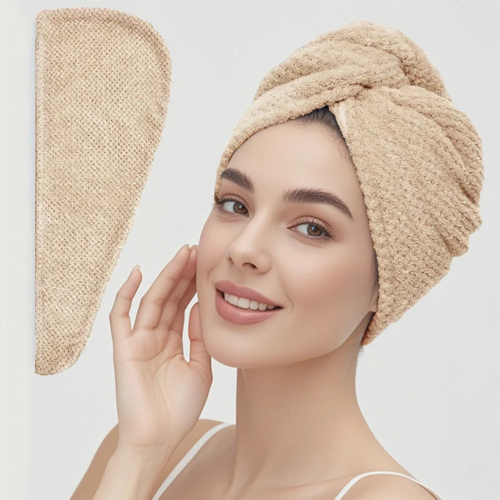 Solid Hair Towel Wrap for Women