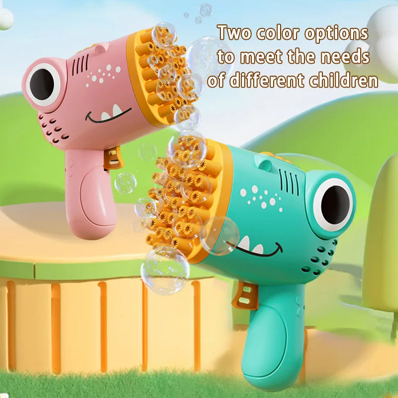 40-Hole Electric Dinosaur Bubble Gun Toy