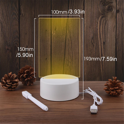 LED Acrylic Message Board Night Light – USB Powered