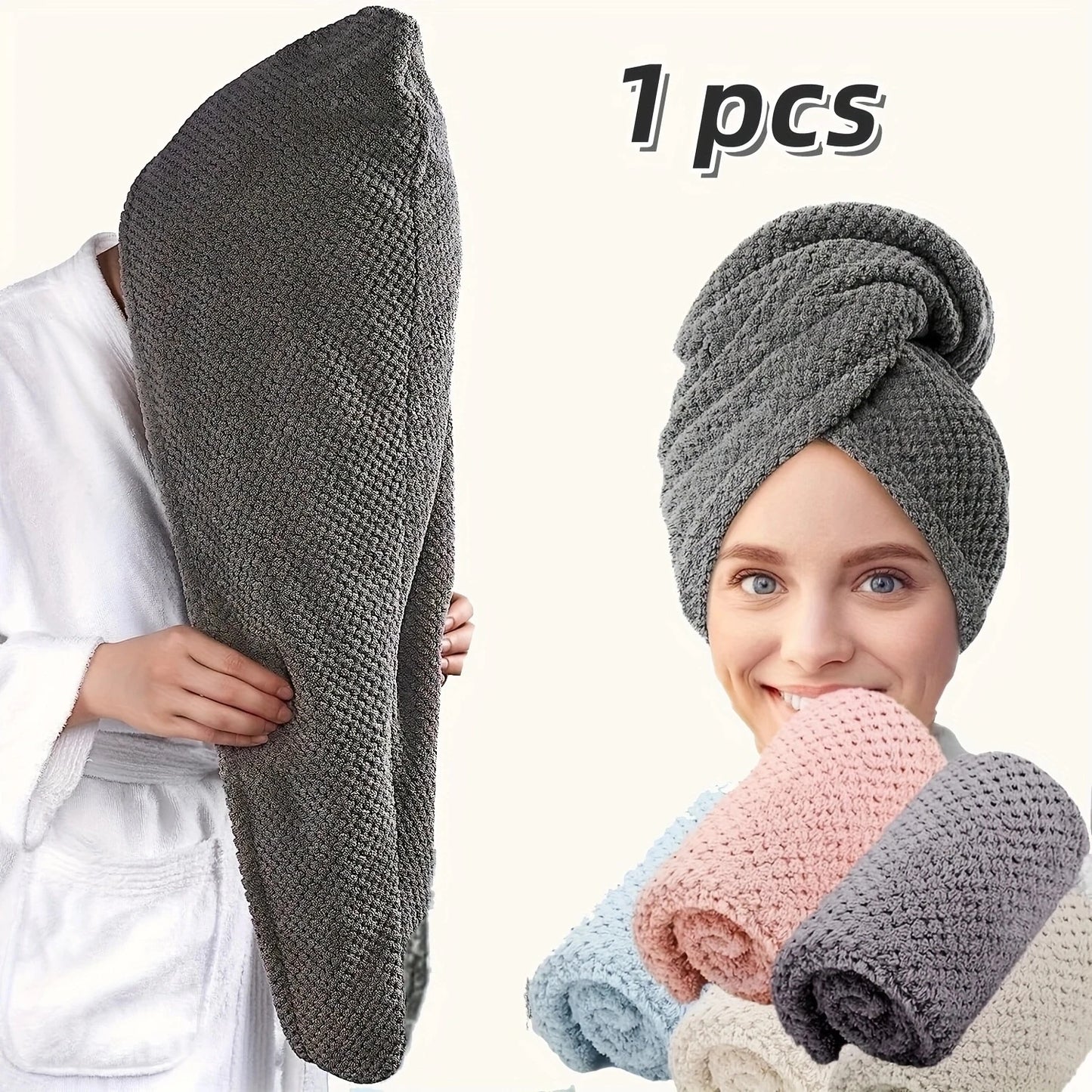 Solid Hair Towel Wrap for Women