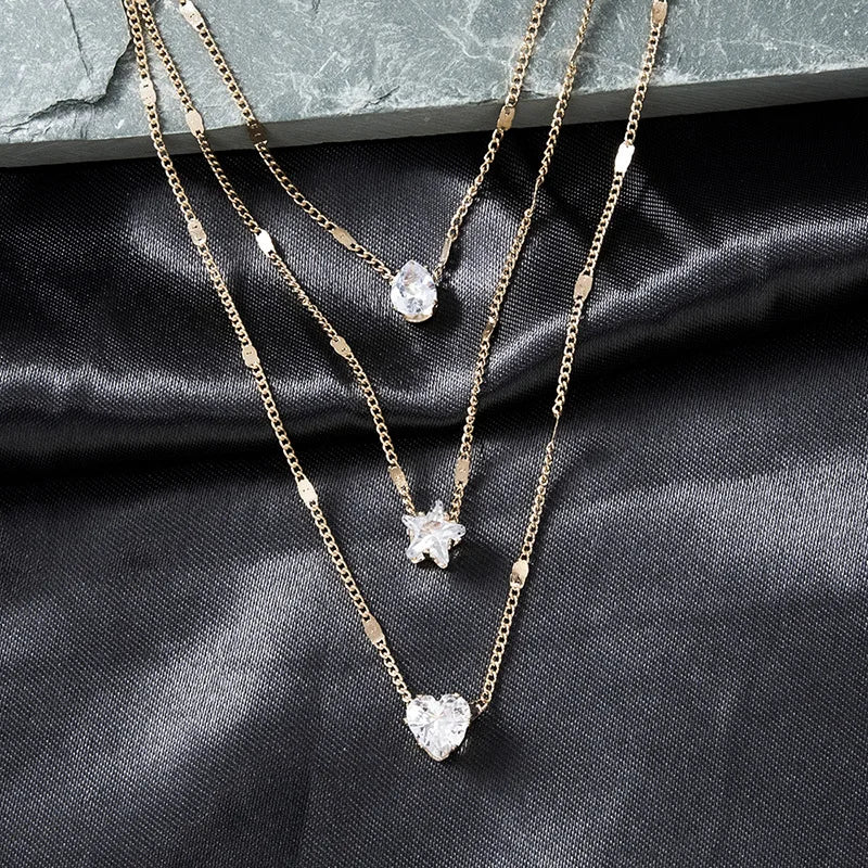 Fashion Zircon Multilayer Necklace for Women