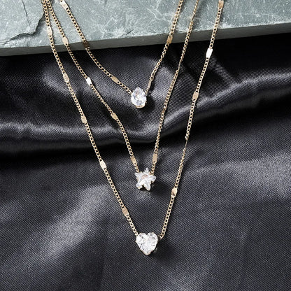 Fashion Zircon Multilayer Necklace for Women