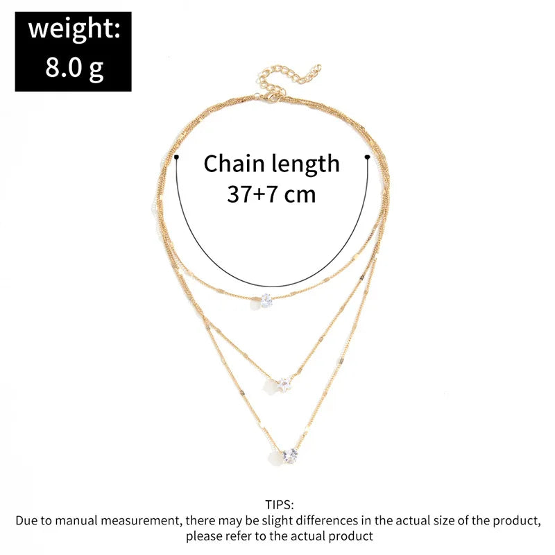 Fashion Zircon Multilayer Necklace for Women