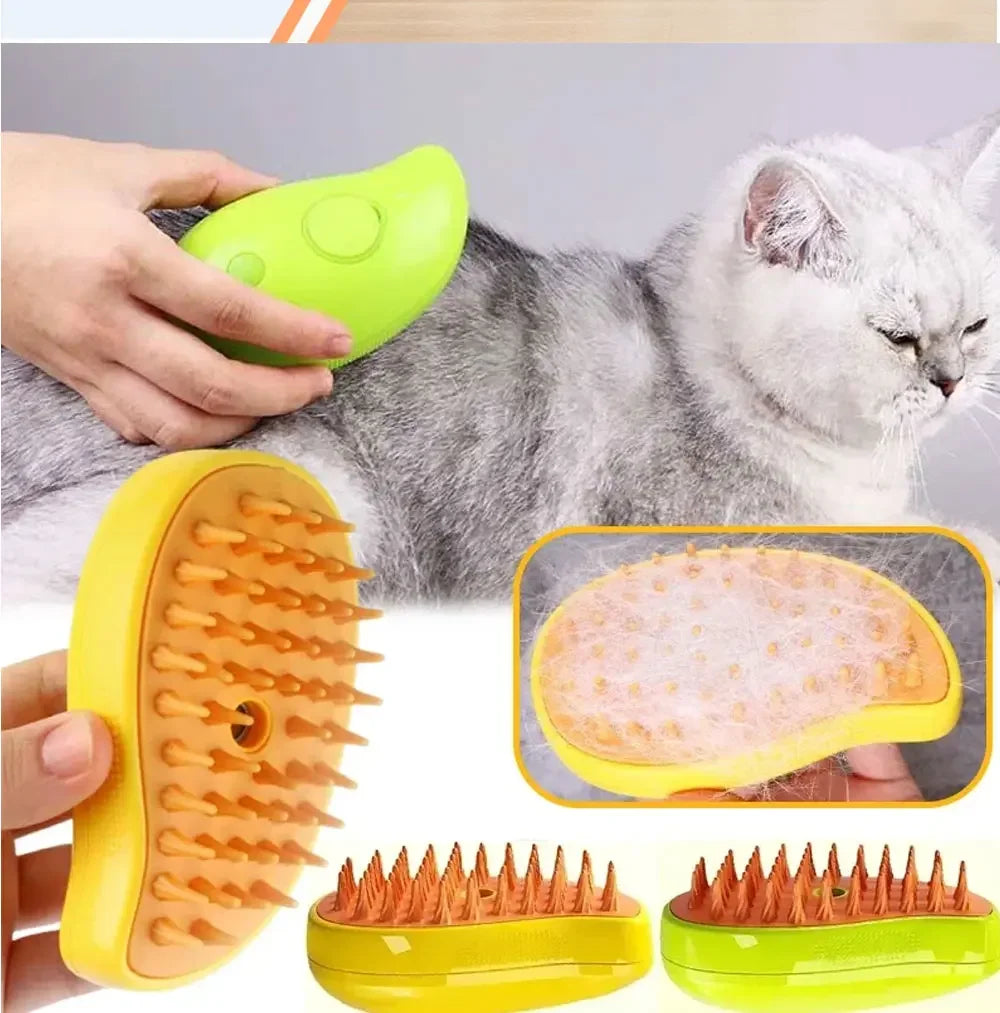 Pet Steam Brush – Electric Grooming & Massage Tool