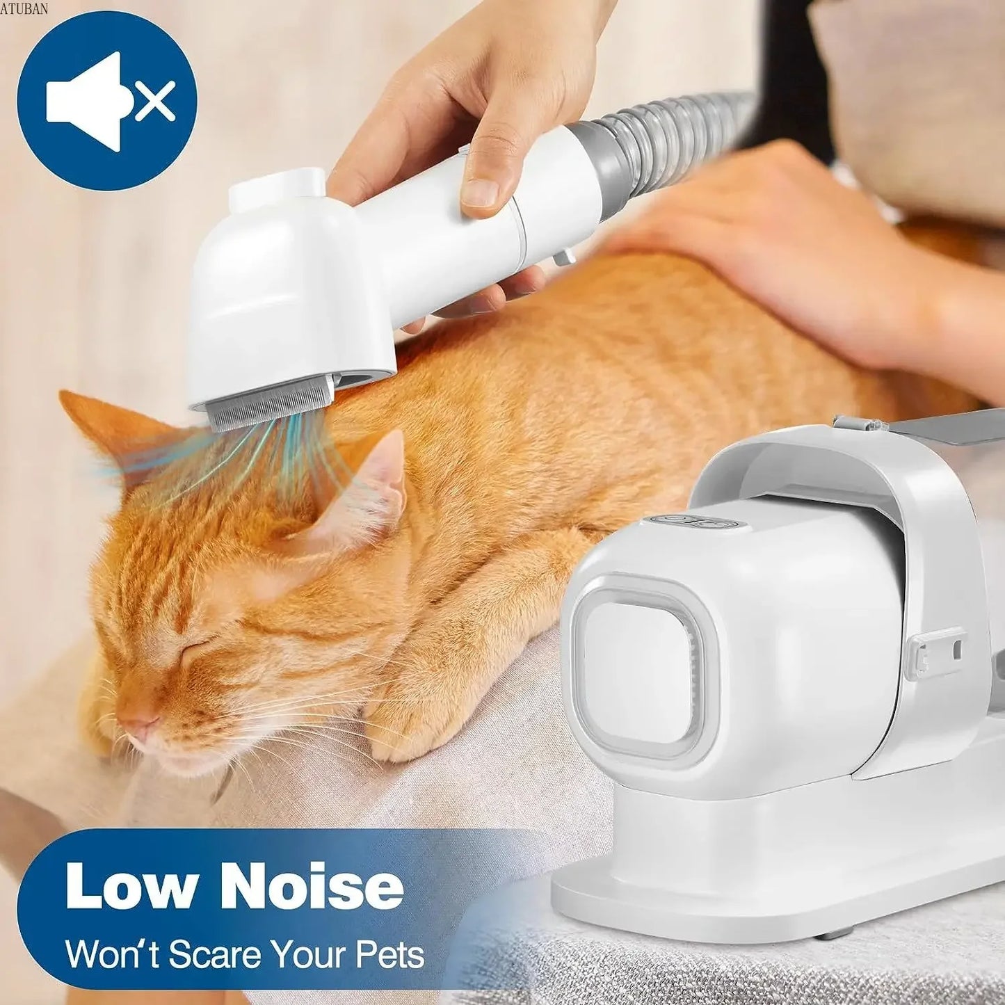 Pet Grooming Vacuum Kit with 2.3L Hair Collector