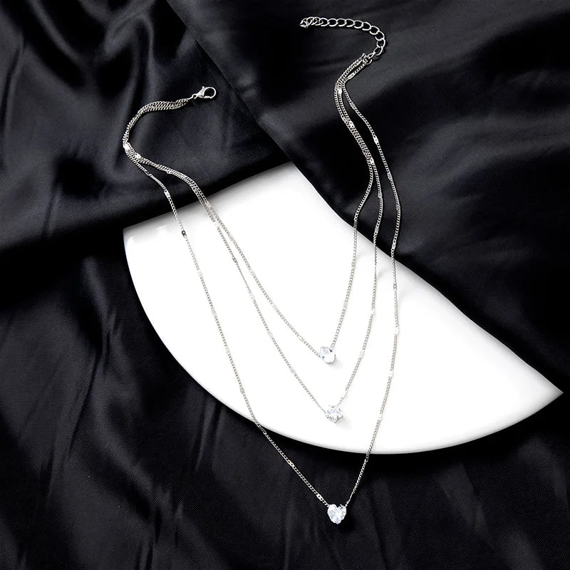 Fashion Zircon Multilayer Necklace for Women