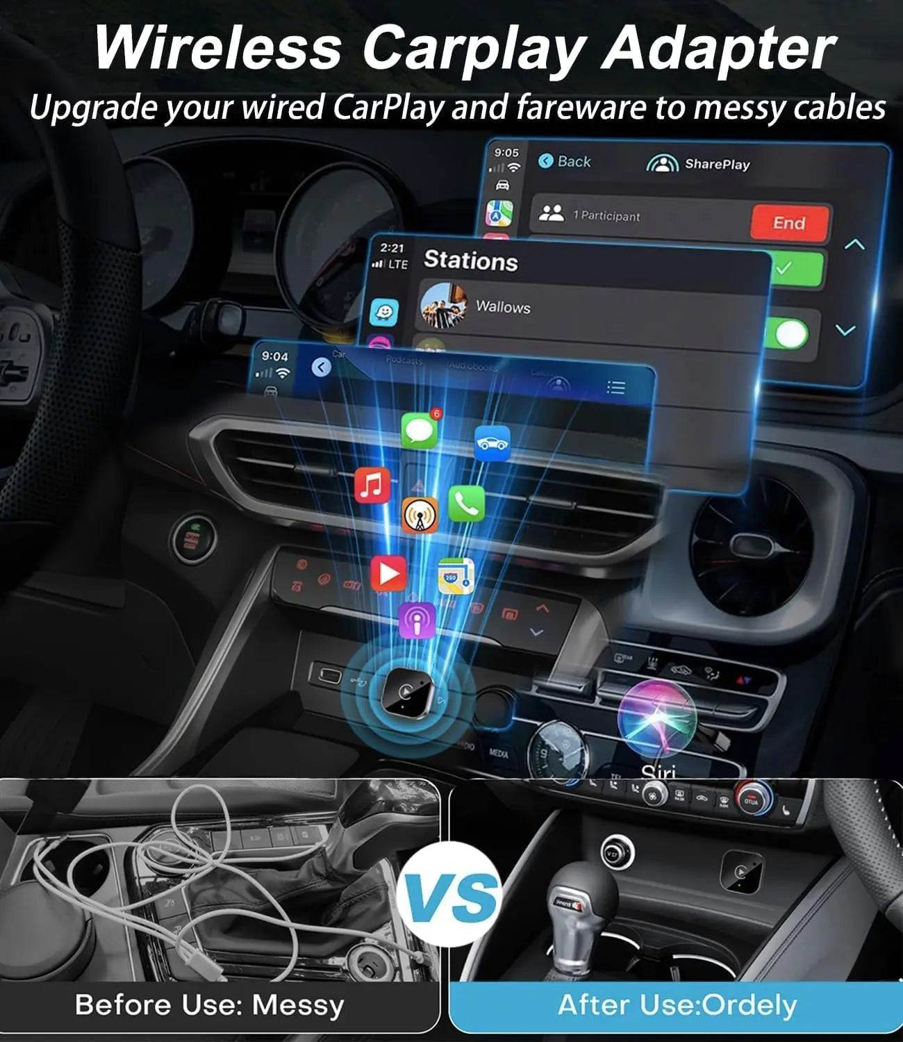 Wireless CarPlay & Android Auto Adapter – Plug & Play