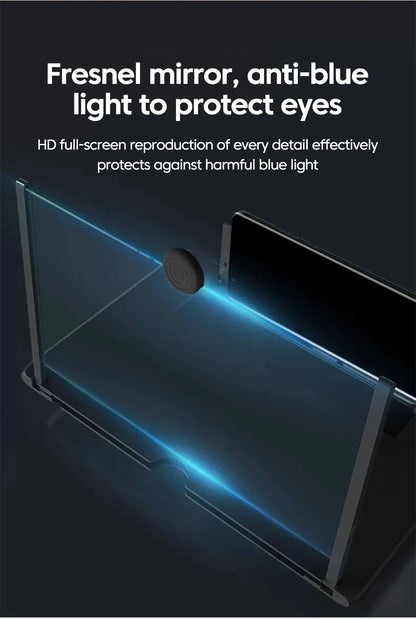10/12” HD Phone Screen Magnifier – Portable Video Amplifier Stand