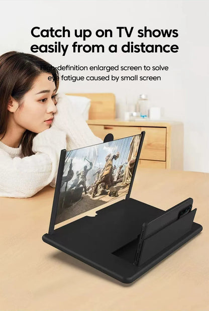 10/12” HD Phone Screen Magnifier – Portable Video Amplifier Stand