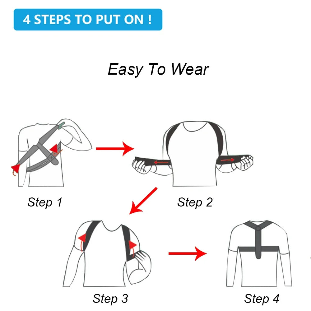 Adjustable Back & Shoulder Posture Corrector Belt