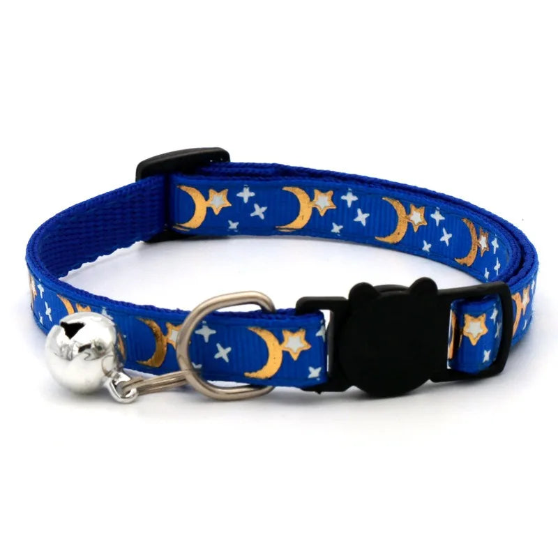Adjustable Pet Collar with Bell – Cute Footprint Safety Necklace