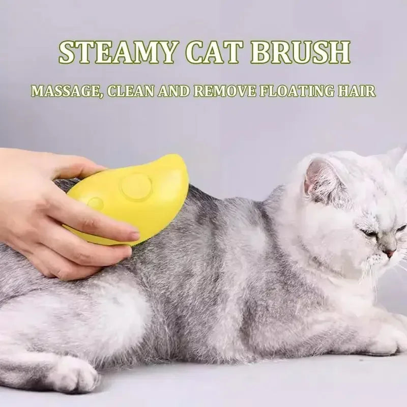 Pet Steam Brush – Electric Grooming & Massage Tool