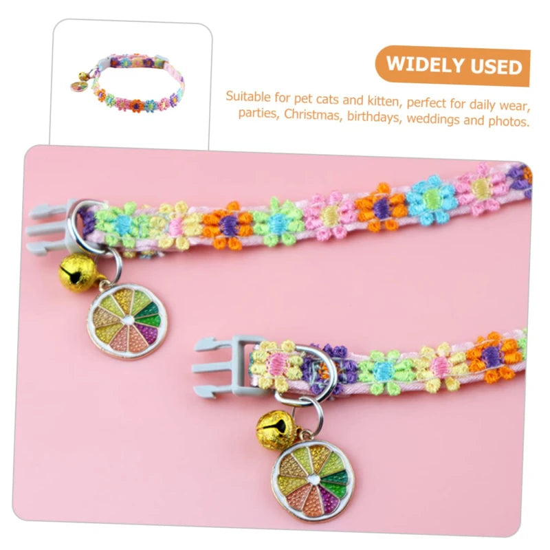 Adjustable Pet Collar with Bell – Cute Footprint Safety Necklace