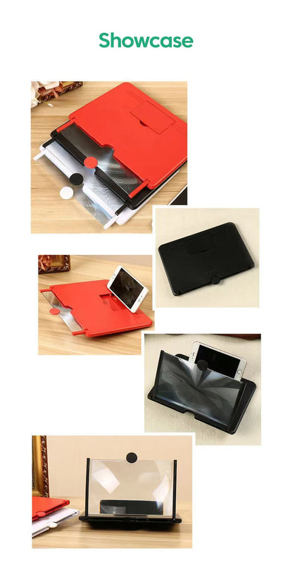 10/12” HD Phone Screen Magnifier – Portable Video Amplifier Stand