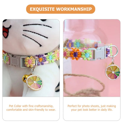 Adjustable Pet Collar with Bell – Cute Footprint Safety Necklace