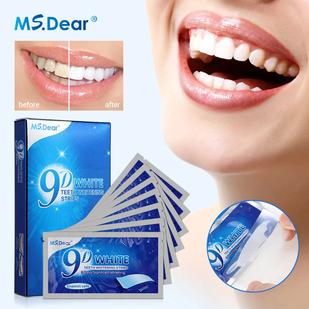 9D Teeth Whitening Strips – Advanced Gel Bleaching & Oral Care