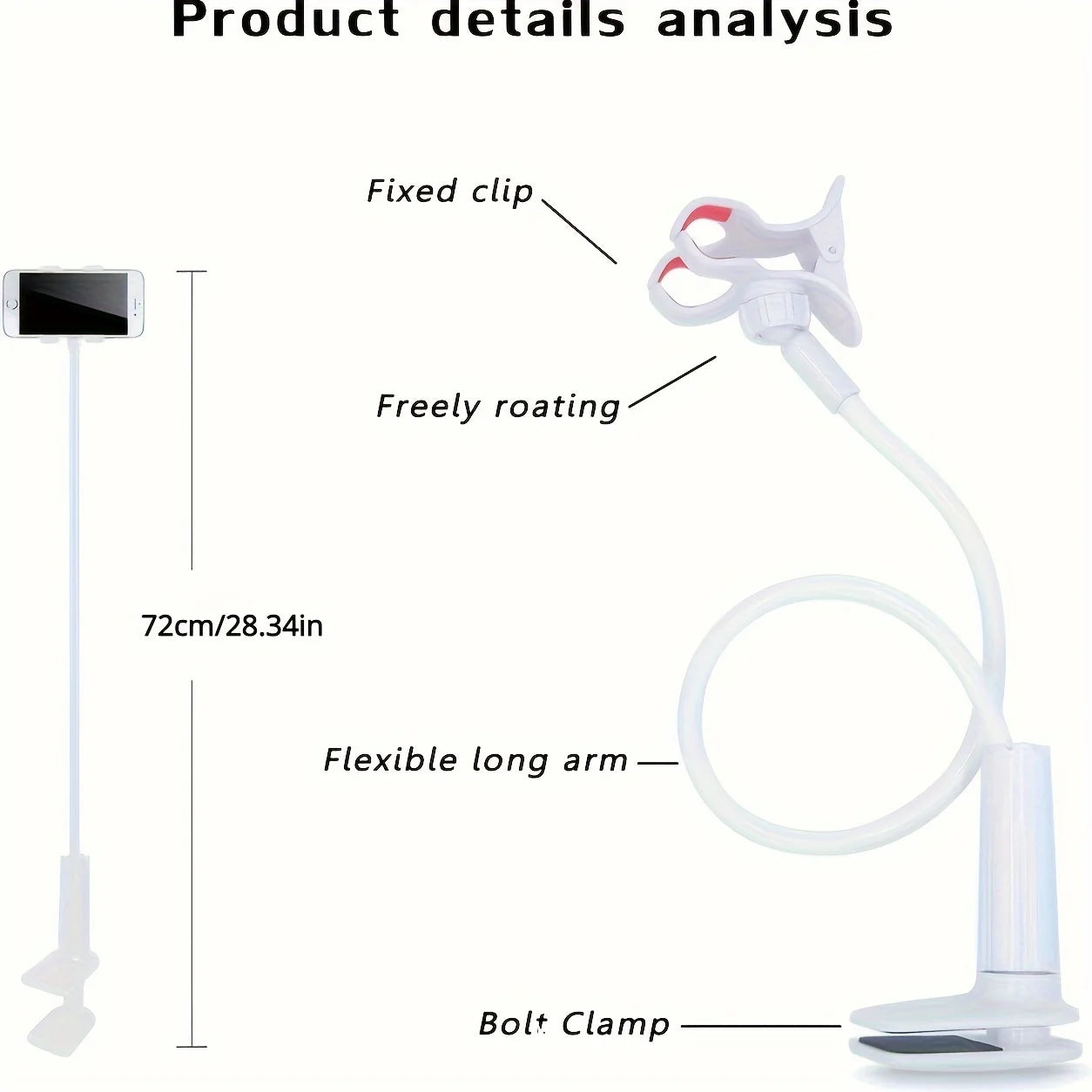 Flexible Gooseneck Phone Holder – Lazy Bed Desktop Clamp Stand