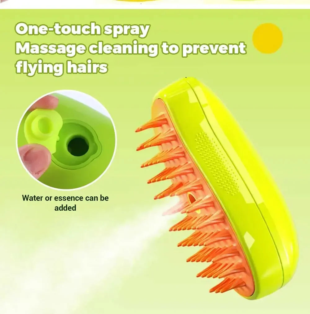 Pet Steam Brush – Electric Grooming & Massage Tool