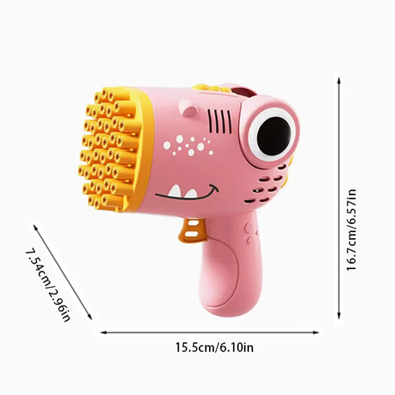 40-Hole Electric Dinosaur Bubble Gun Toy