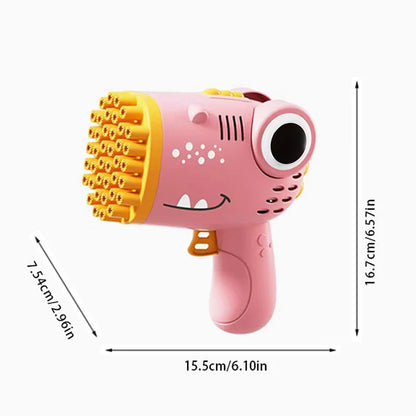 40-Hole Electric Dinosaur Bubble Gun Toy
