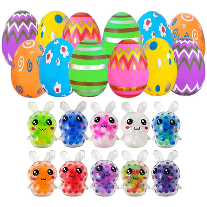 12pcs Prefilled Easter Eggs with Squishy Toy Set