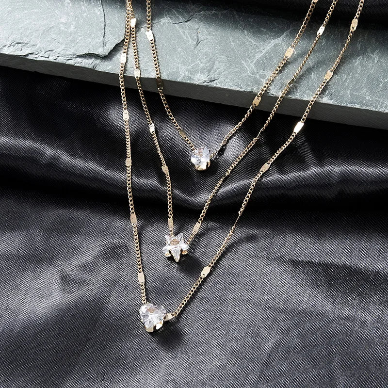 Fashion Zircon Multilayer Necklace for Women