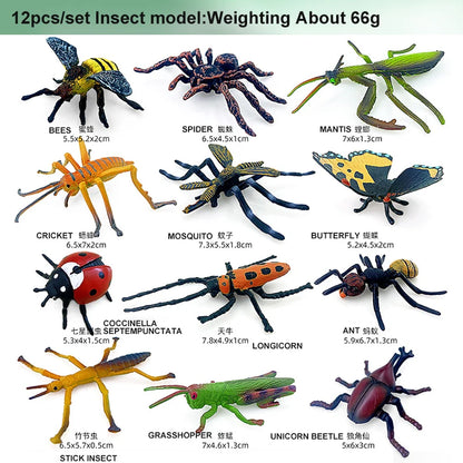 Miniature Insect & Animal Figures Set