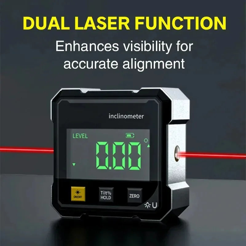 Digital Angle Gauge with Laser – Magnetic Inclinometer