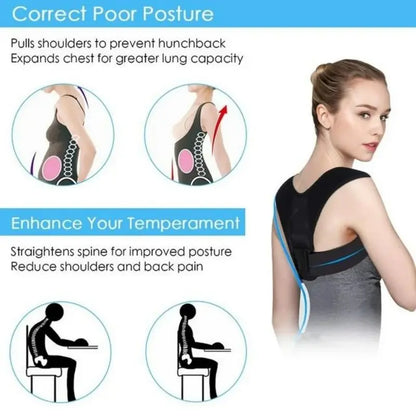 Adjustable Back & Shoulder Posture Corrector Belt