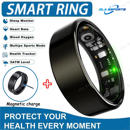 Smart Health Tracking Ring with Charging Case