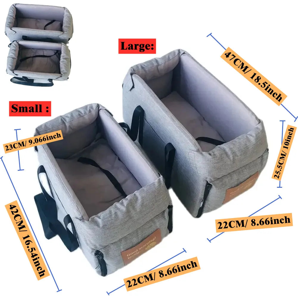 Portable Dog Car Seat Bed & Travel Carrier