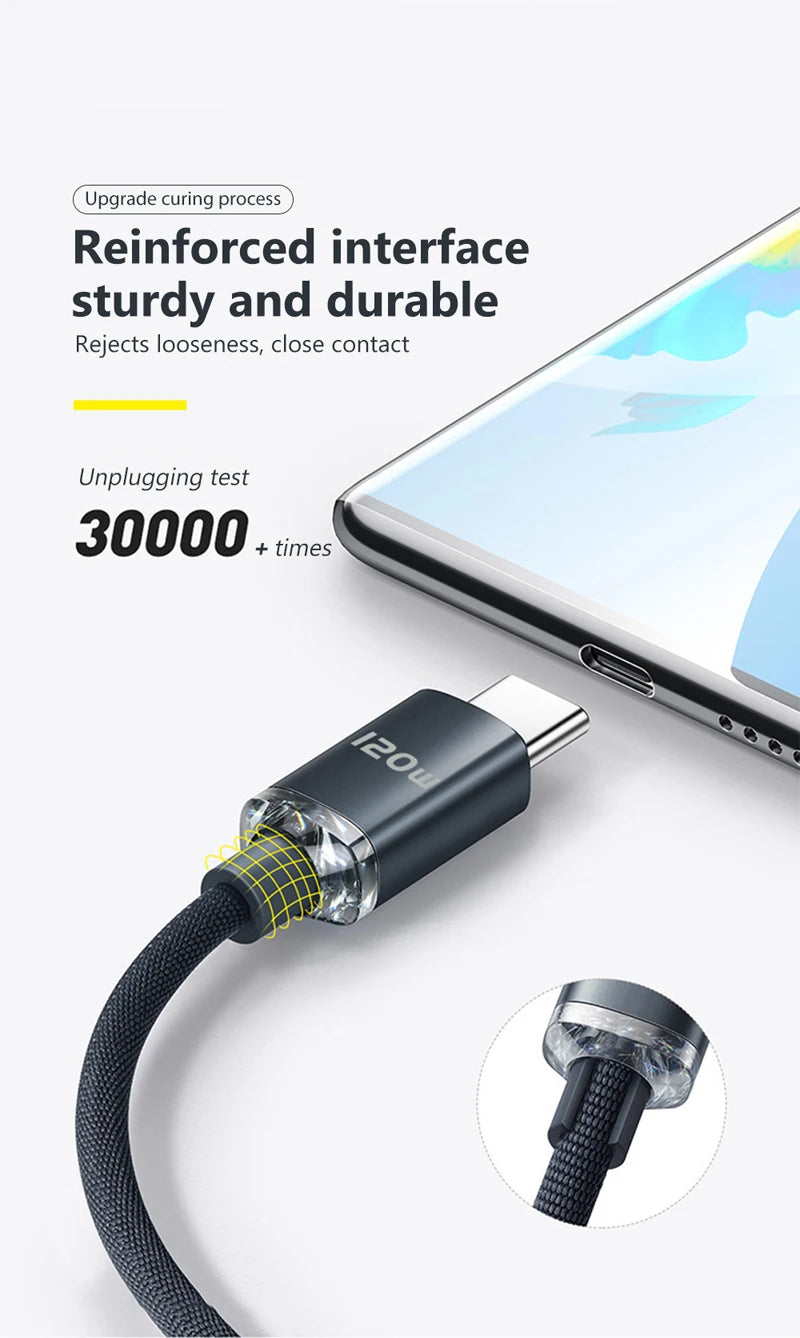 120W PD USB-C Fast Charging Cable