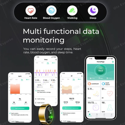 Smart Health Tracking Ring with Charging Case