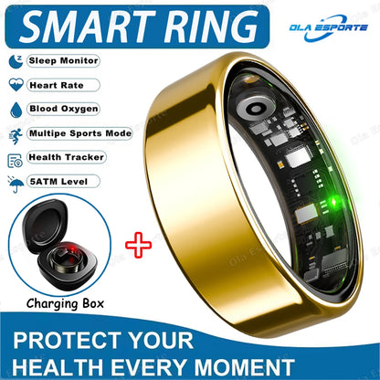 Smart Health Tracking Ring with Charging Case