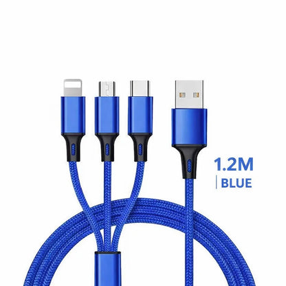 3-in-1 Fast Charging Cable for Phones & Tablets