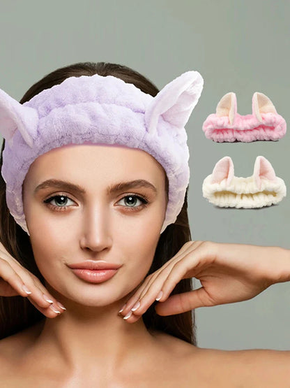 Soft Cat Ear Makeup Headband for Girls