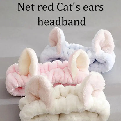 Soft Cat Ear Makeup Headband for Girls