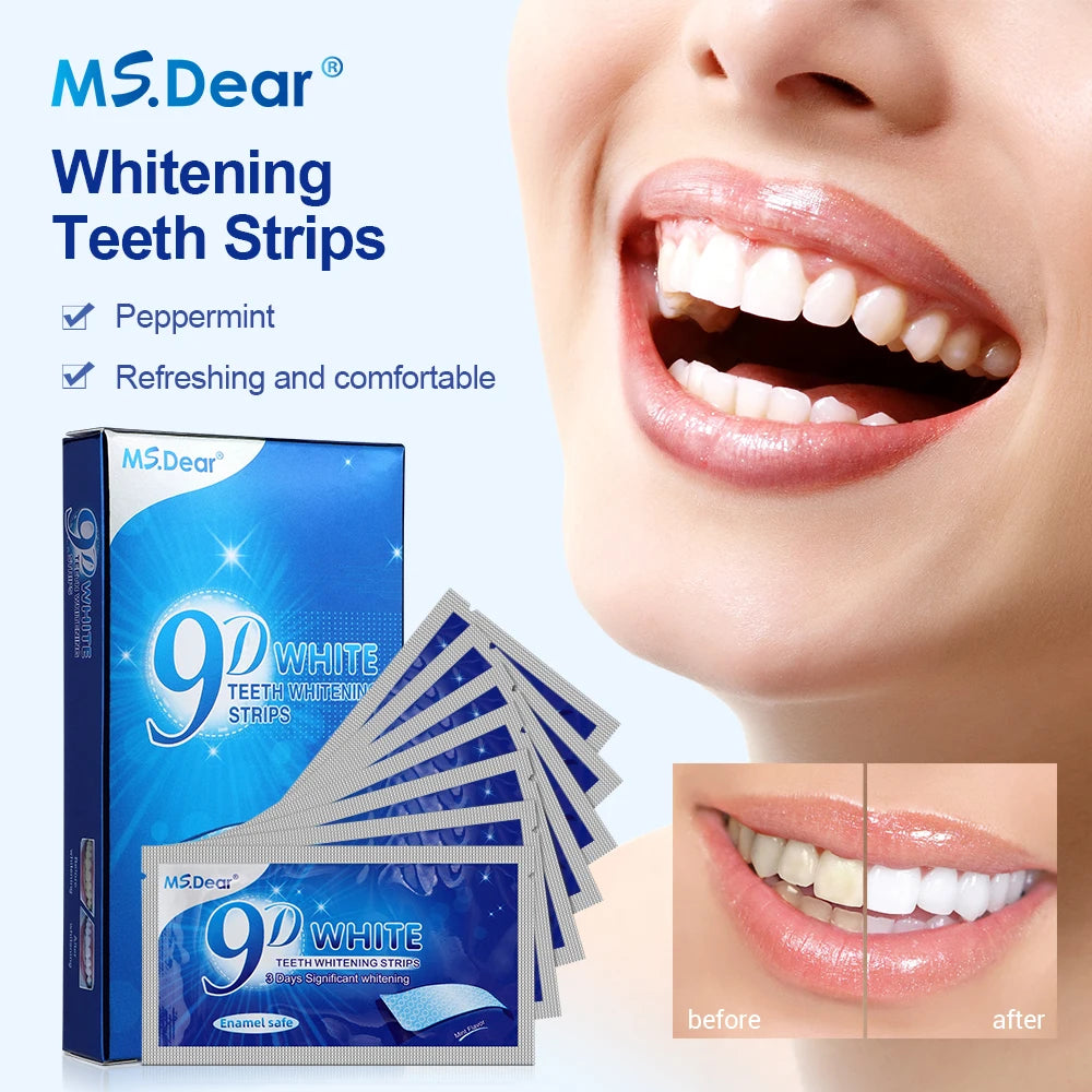 9D Teeth Whitening Strips – Advanced Gel Bleaching & Oral Care